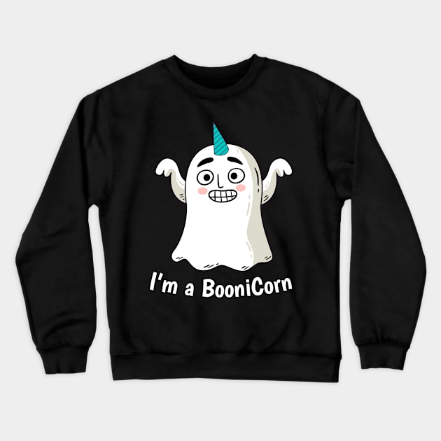 Funny Halloween: Relaxed Boonicorn Unicorn Ghost Crewneck Sweatshirt by heidiki.png